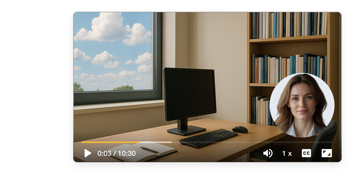 Keep your videos on brand using Visla’s AI Wallpaper Generator—consistent colors, patterns, and backdrop behind your AI Avatar